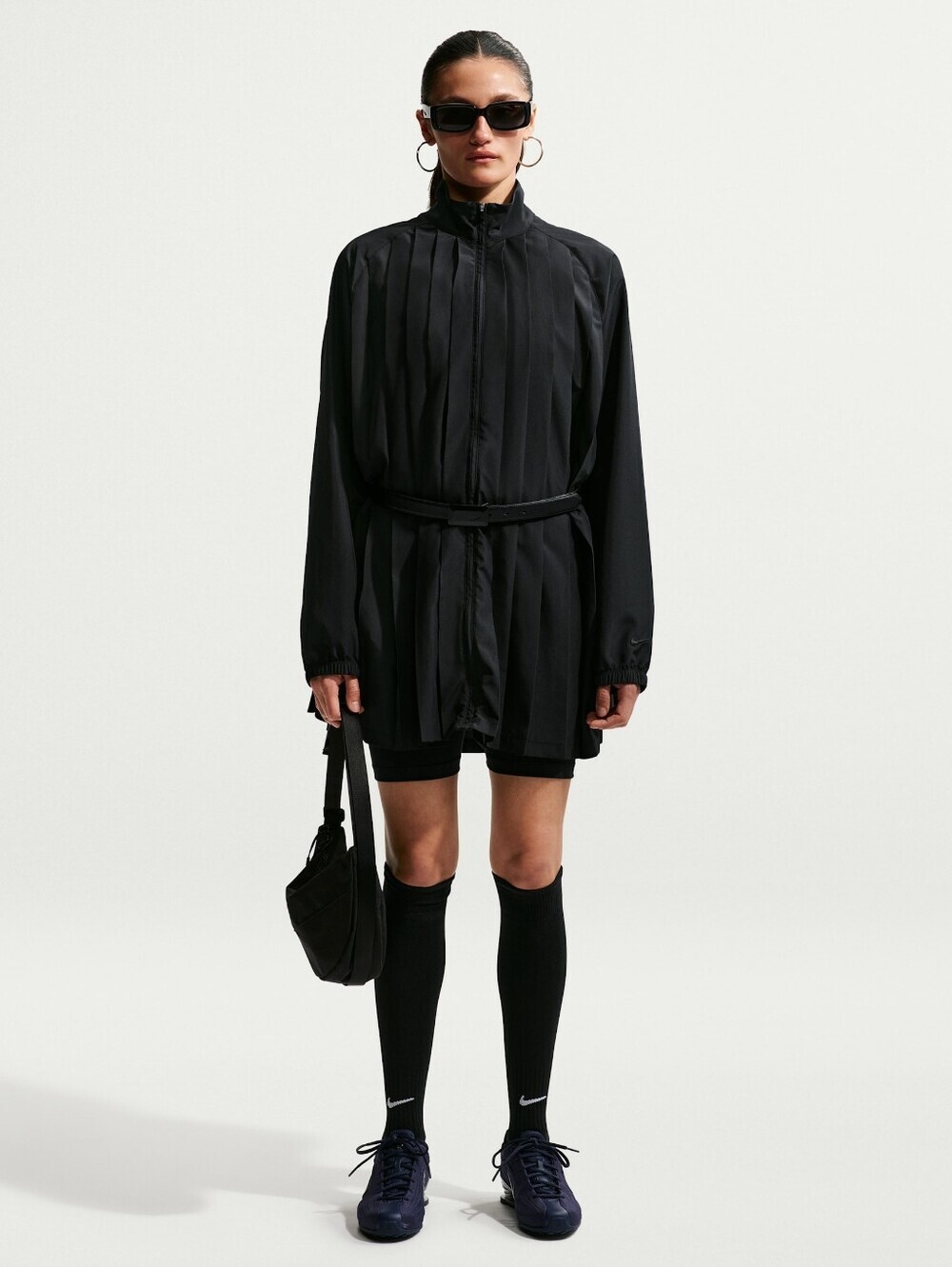 Oversized Pleated Mini Dress